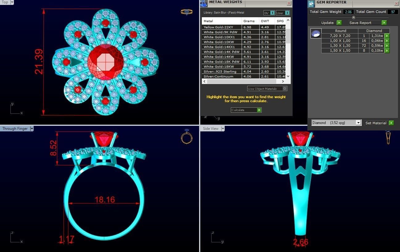 Diamond Ring - Womens Rings - N2149 3D print model_8
