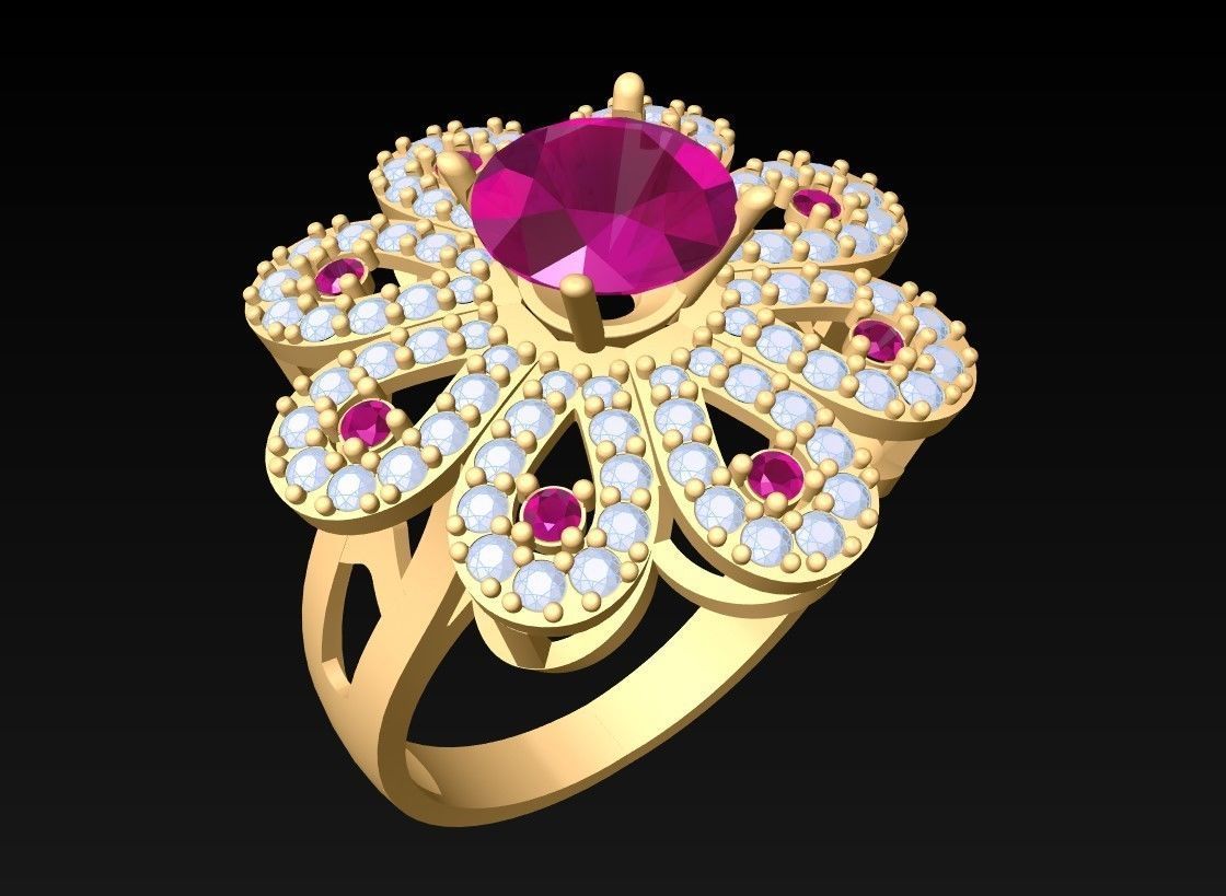 Diamond Ring - Womens Rings - N2149 3D print model_2