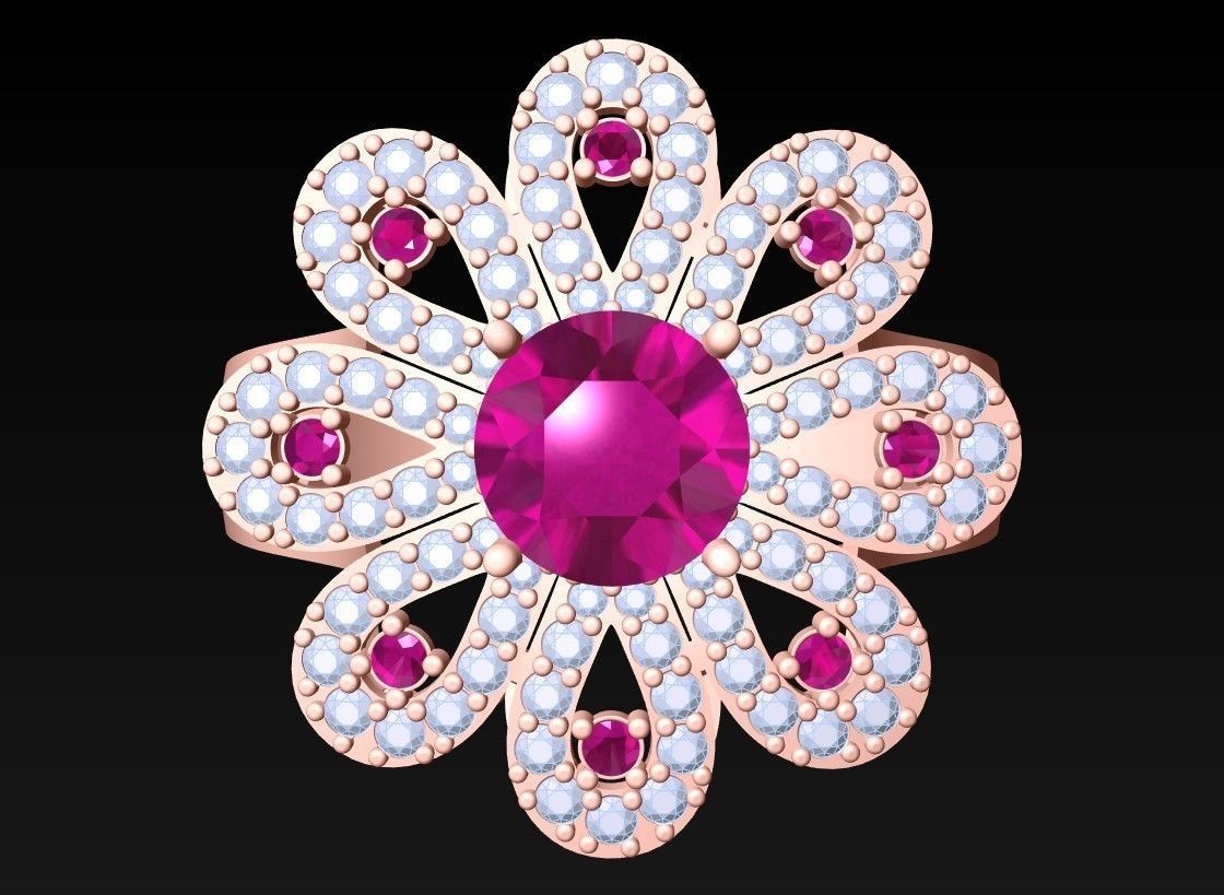 Diamond Ring - Womens Rings - N2149 3D print model_4