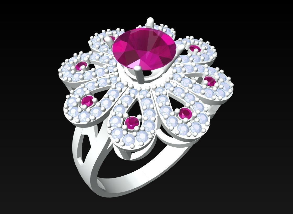 Diamond Ring - Womens Rings - N2149 3D print model_3