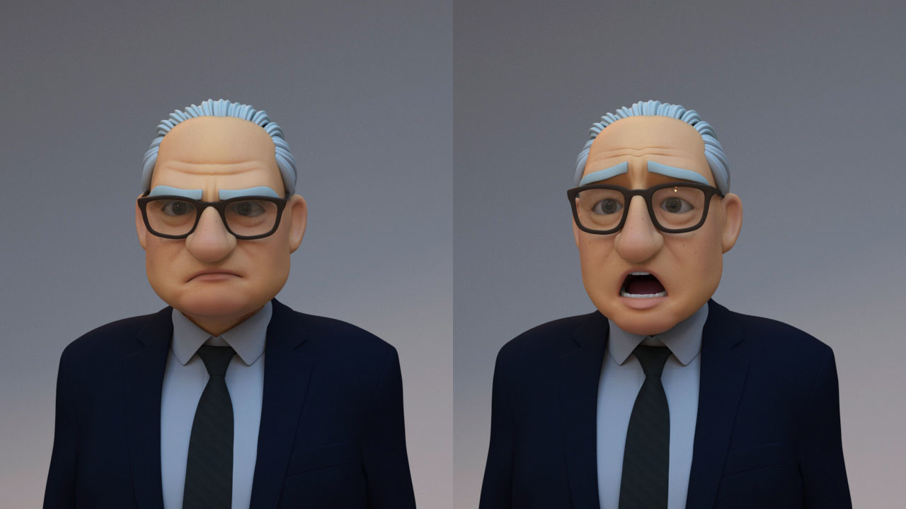 cartoon old couples 3D Model Collection_12