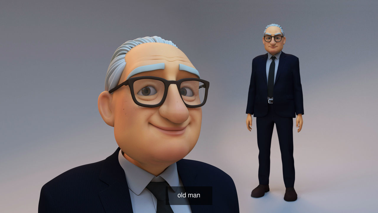 cartoon old couples 3D Model Collection_3