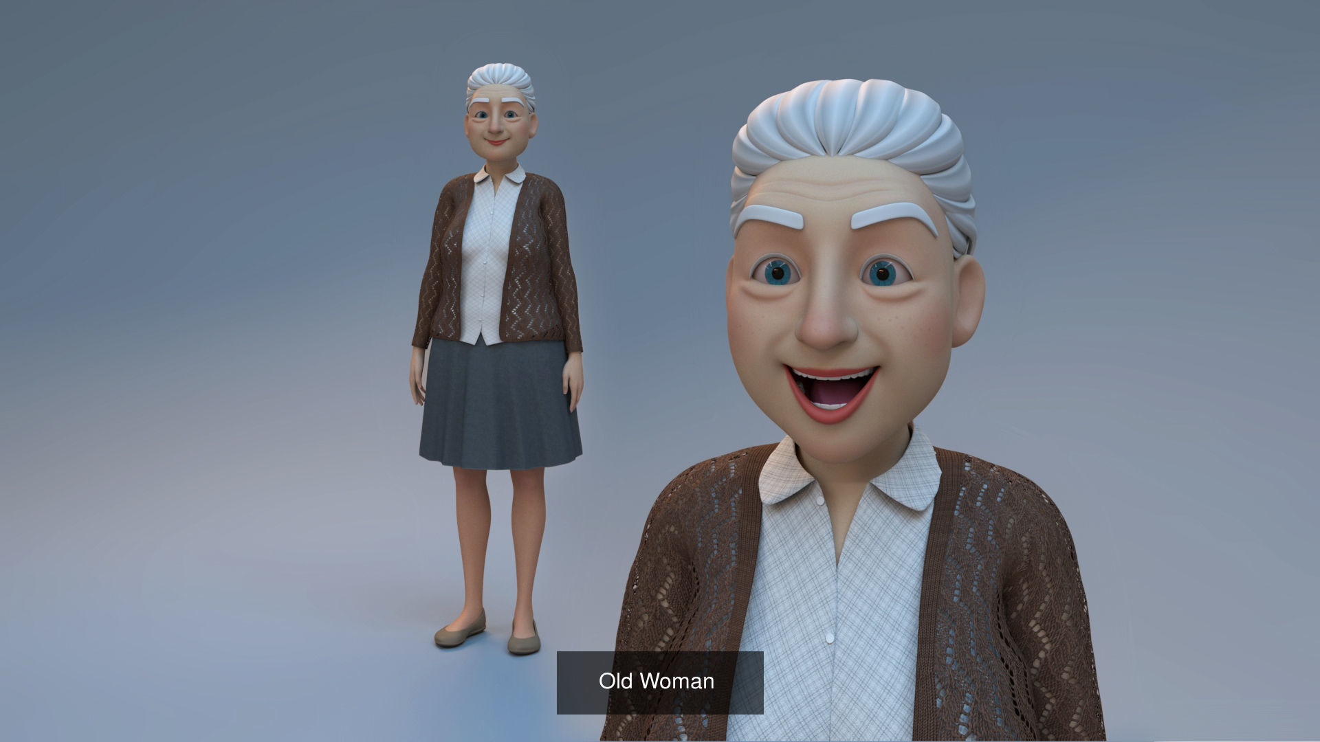 cartoon old couples 3D Model Collection_4