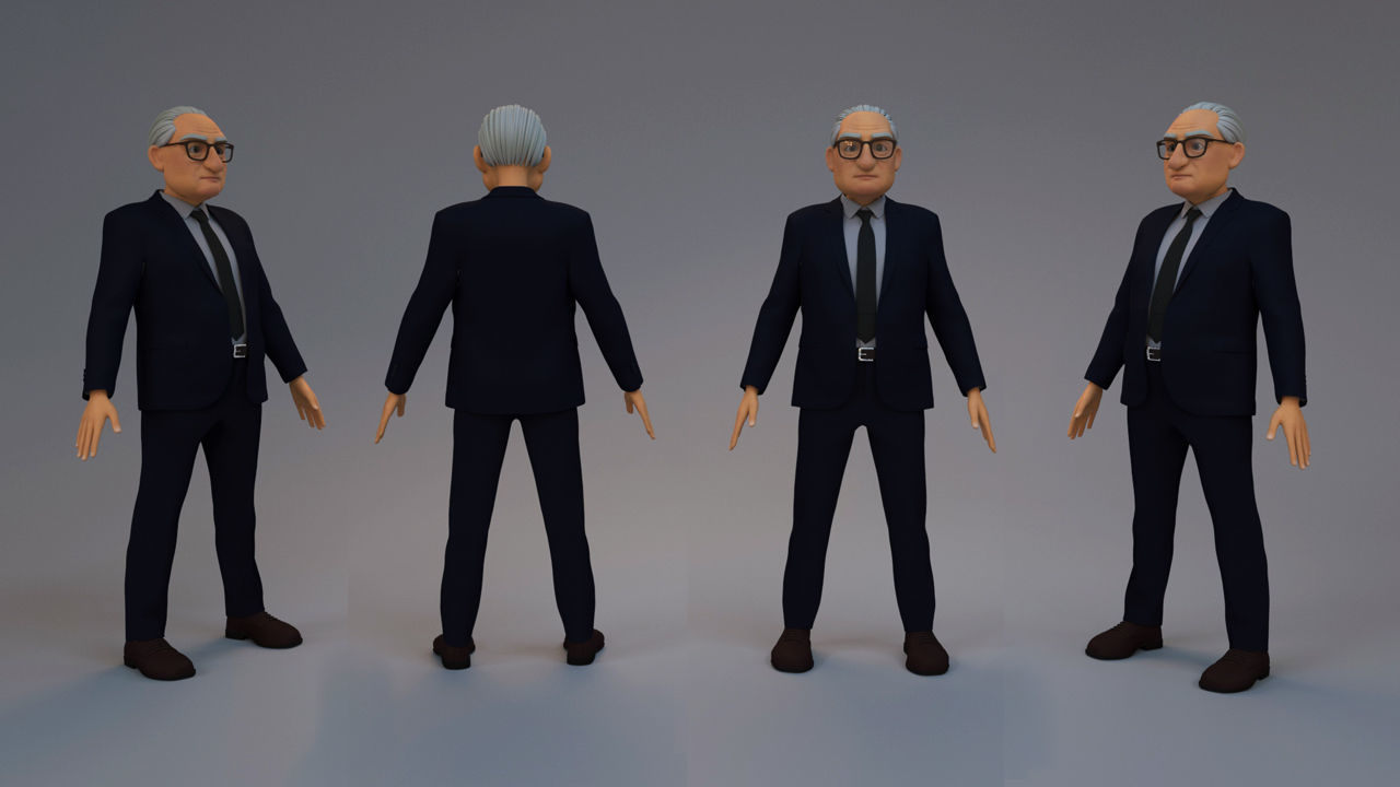 cartoon old couples 3D Model Collection_15