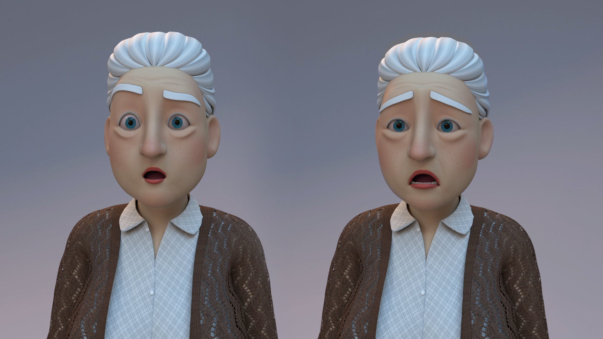 cartoon old couples 3D Model Collection_6