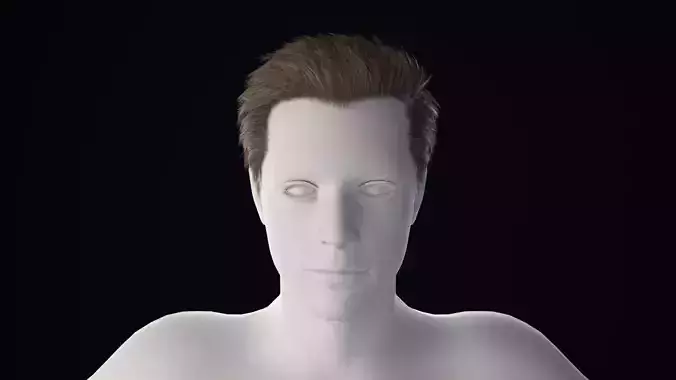Realistic Male Hair Low-poly 3D model