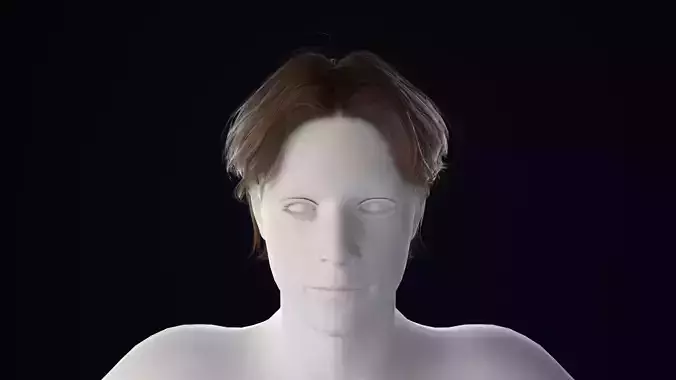 Realistic Male Hair Low-poly 3D model