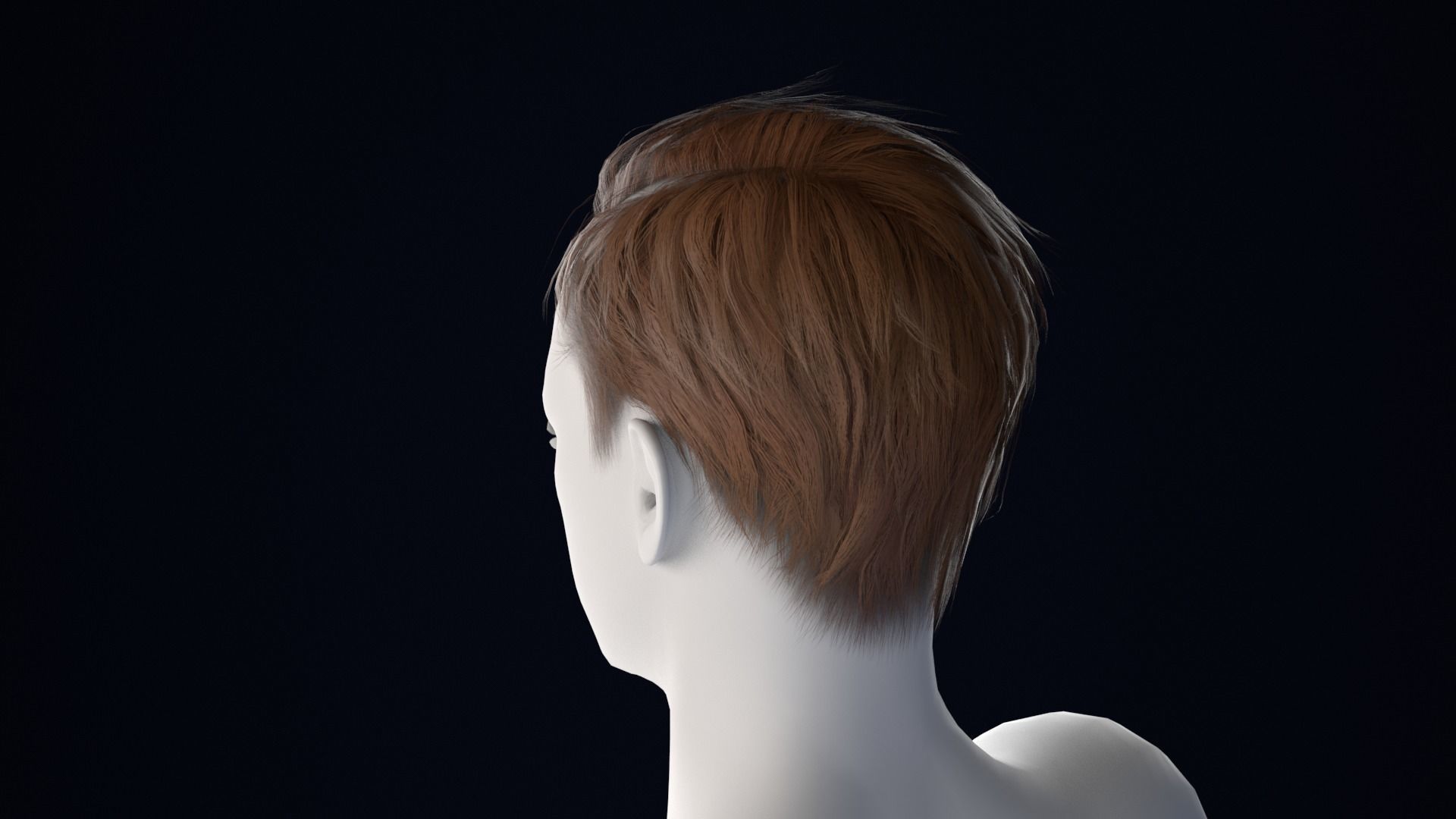 Realistic Male Hair Low-poly 3D model_2