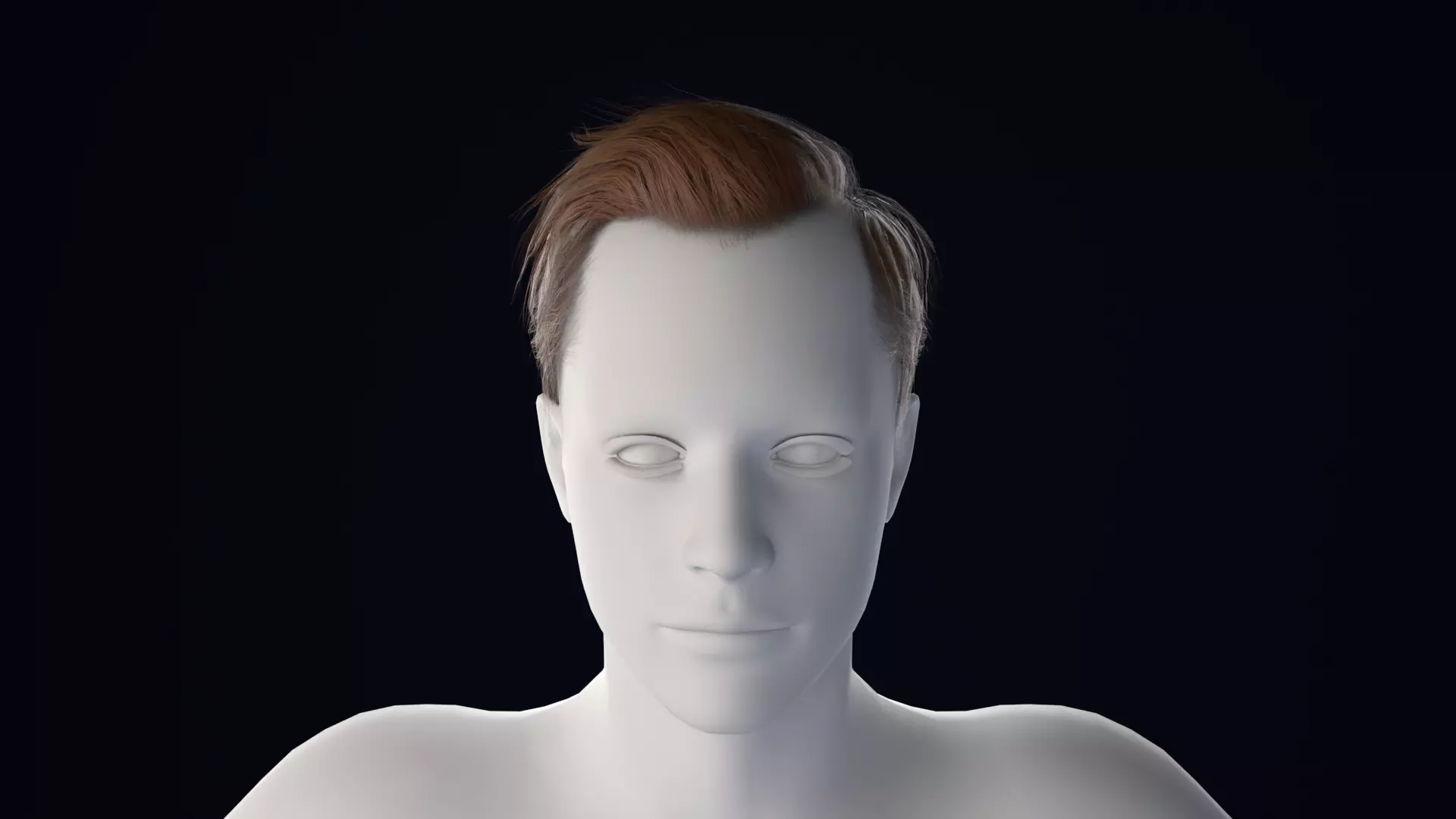 Realistic Male Hair Low-poly 3D model_0