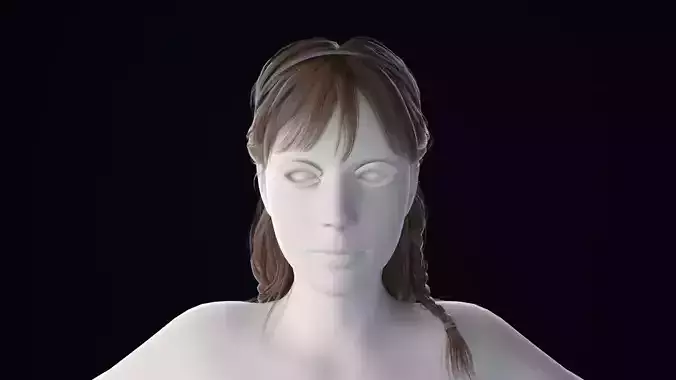 Realistic Female Hair Low-poly 3D model Realistic Female Hair Low-poly 3D model