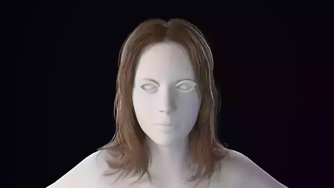 Realistic Female Hair Low-poly 3D model Realistic Female Hair Low-poly 3D model