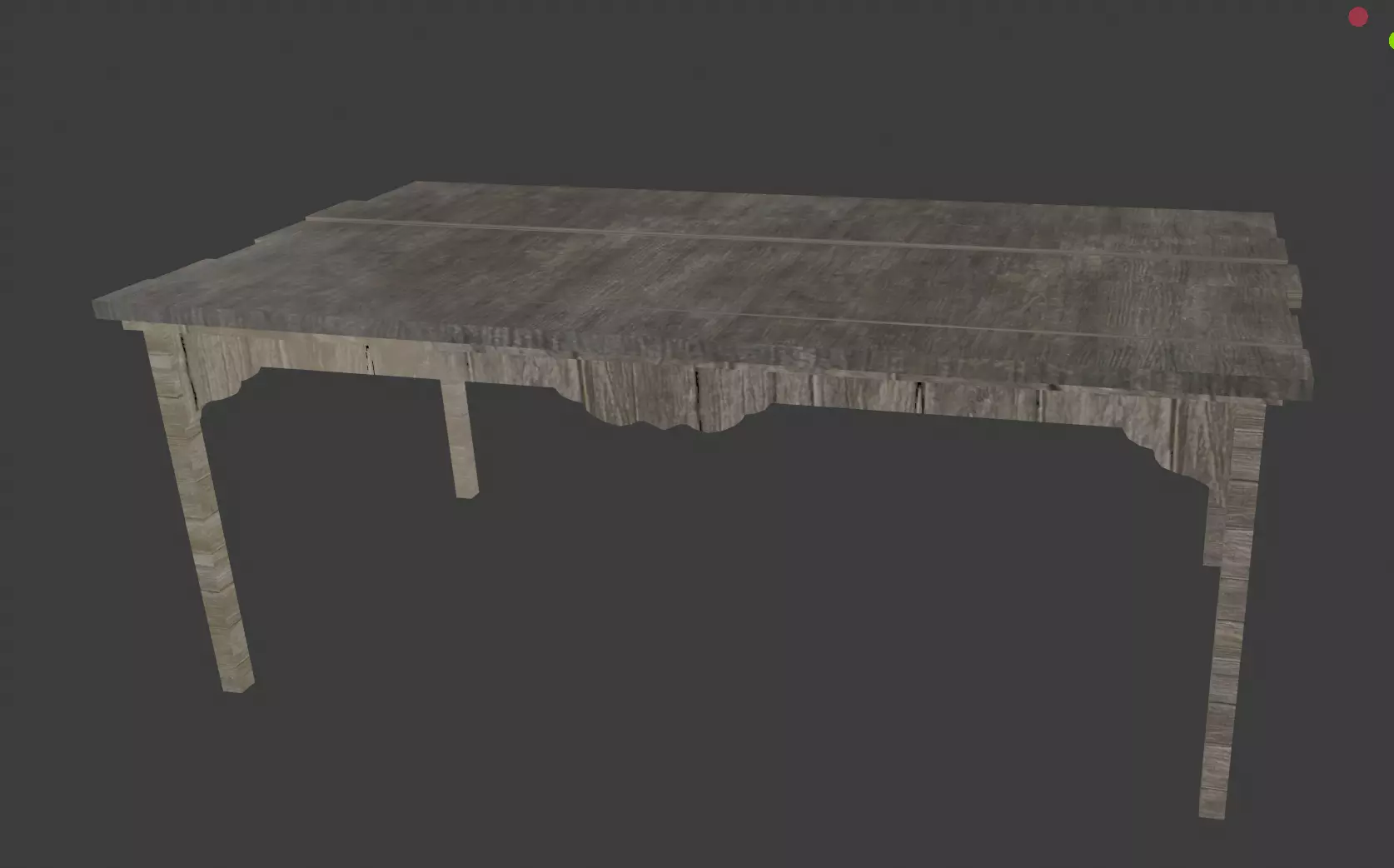 wood table 3D model_0