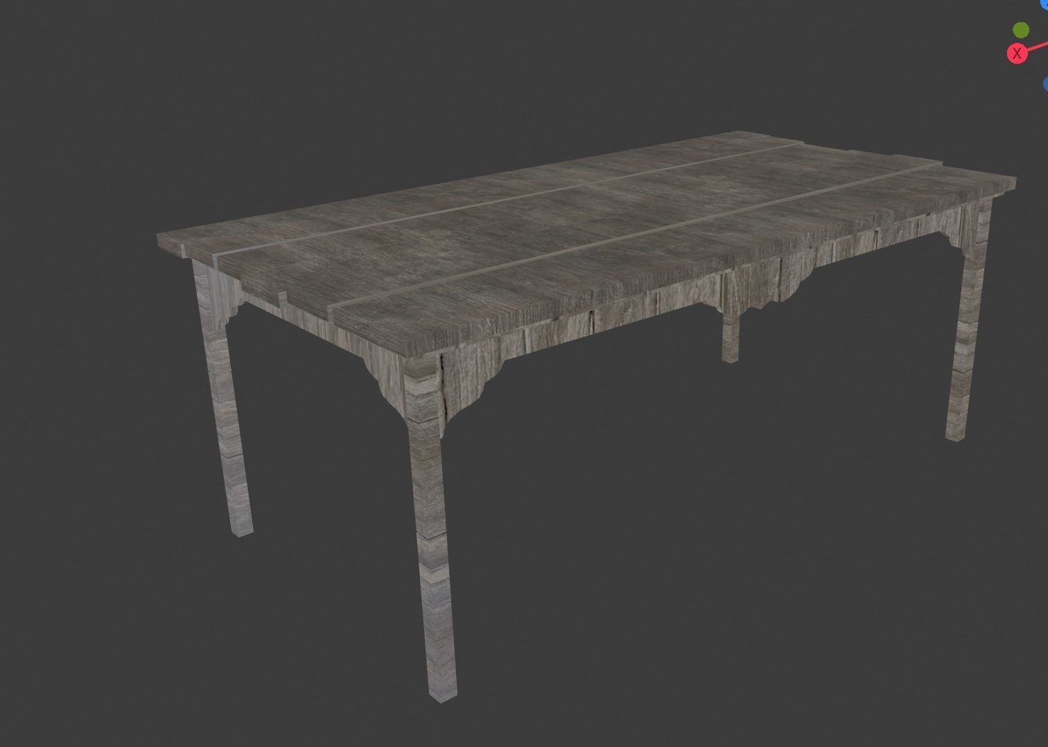 wood table 3D model_1