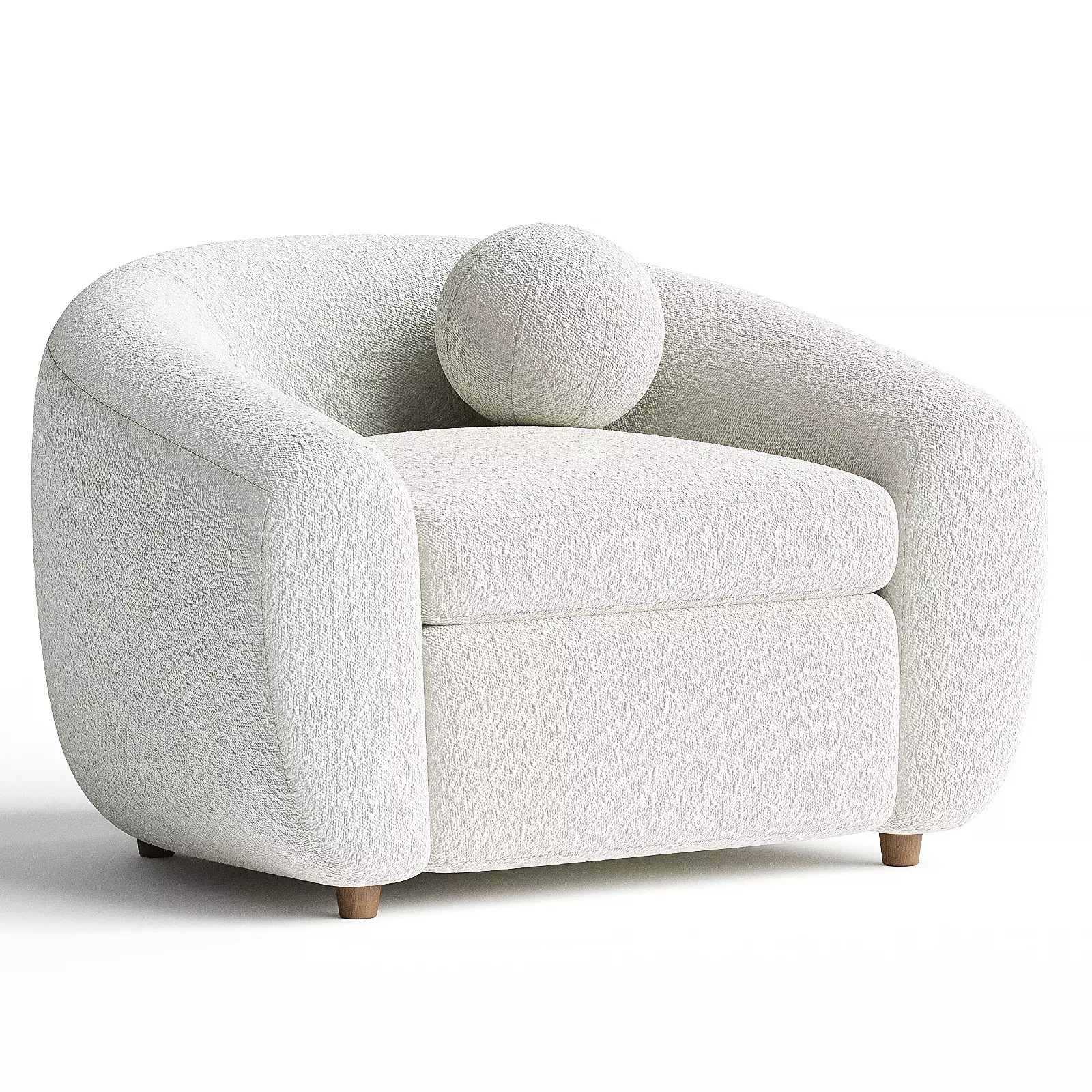 Curved Boucle Sofa 3D model_0