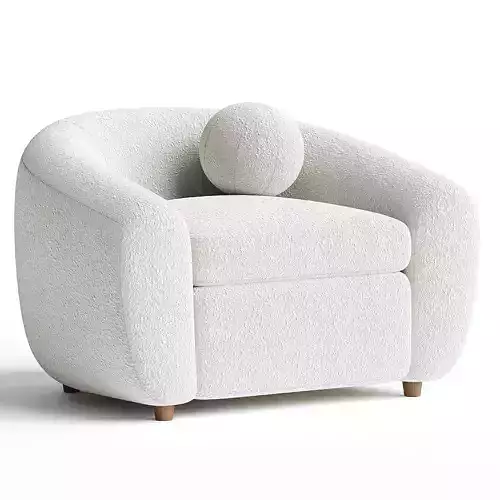 Curved Boucle Sofa 3D model