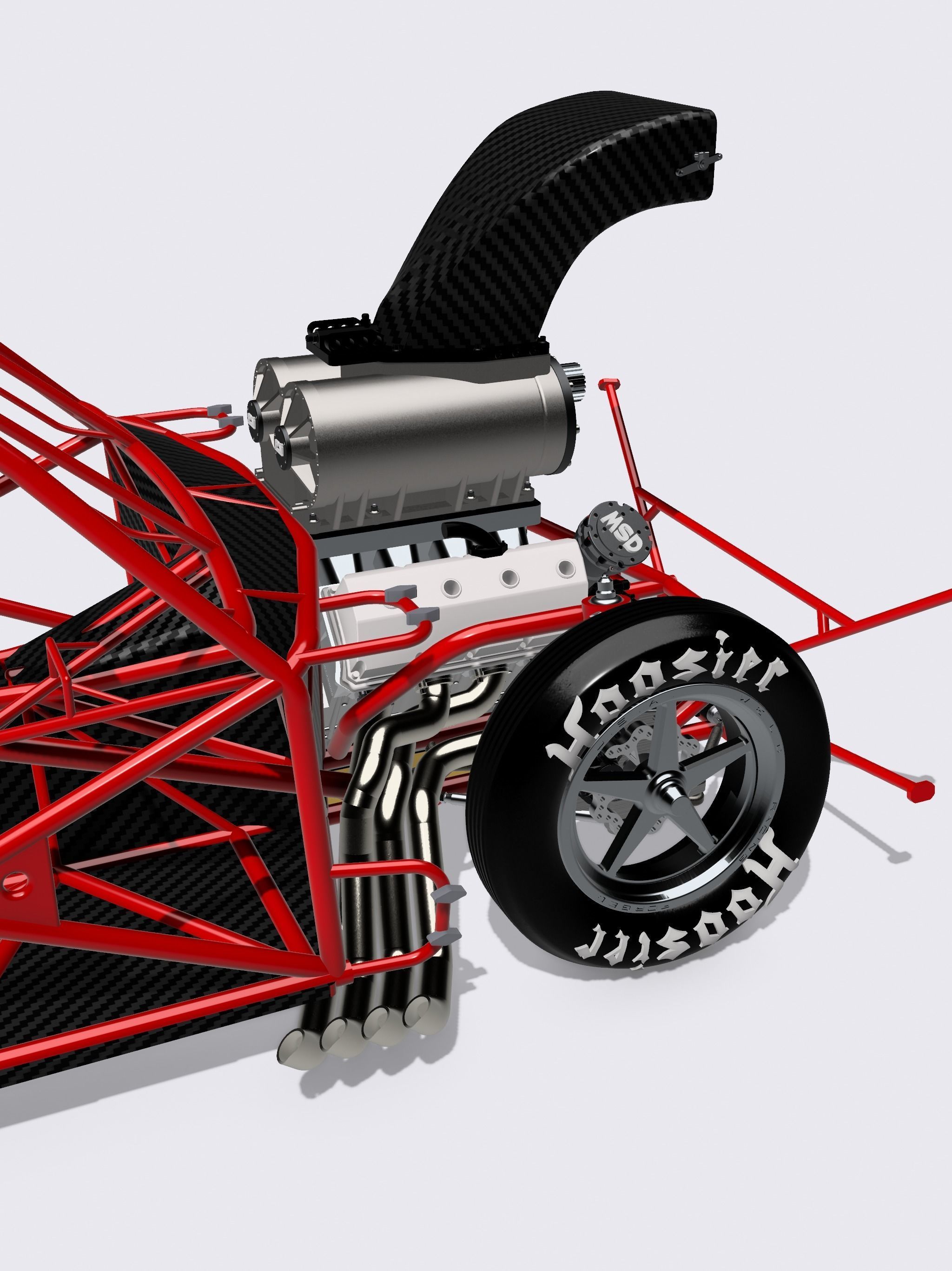 Pro Mod Hemi long Zoomie Headers 3D print model_3