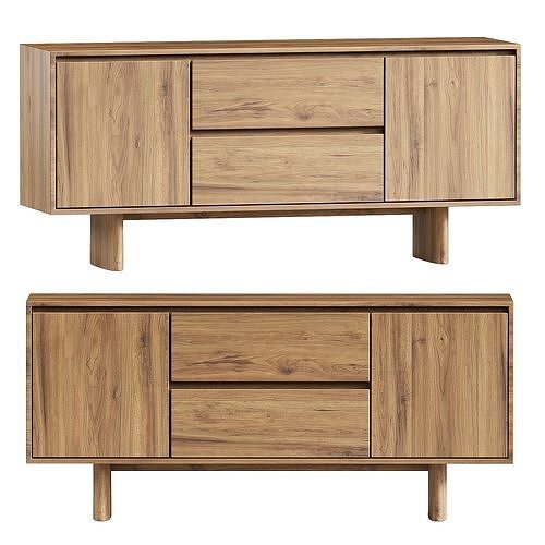 Fifties Walnut Modern Sideboard 3D model