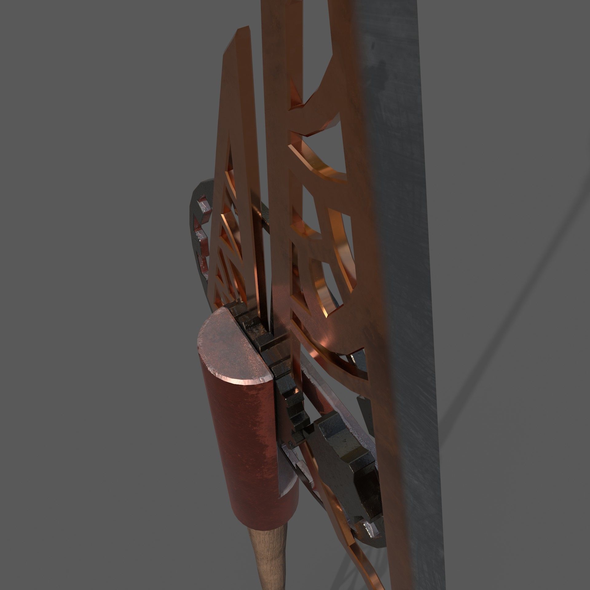 steampunk spear Low-poly 3D model_3