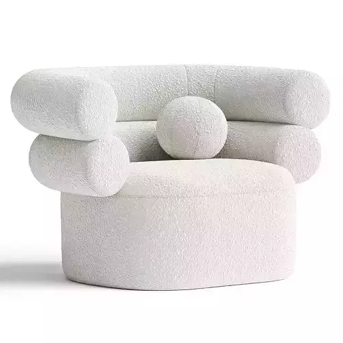 TUBE BEIGE BOUCLE ARMCHAIR