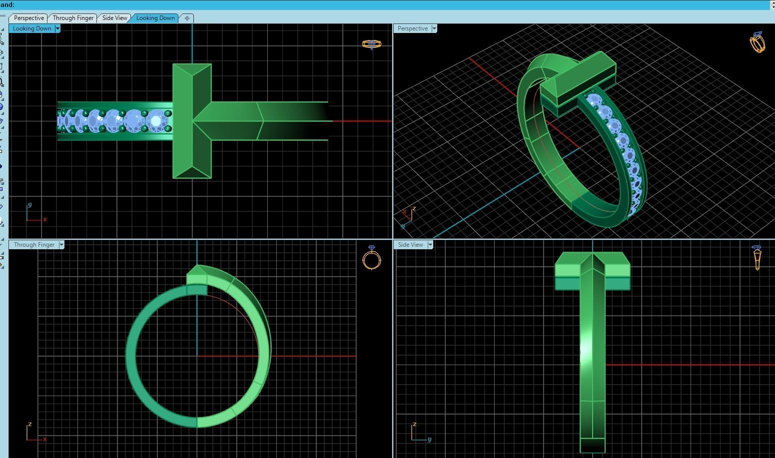 T One ring style 3D print model_8