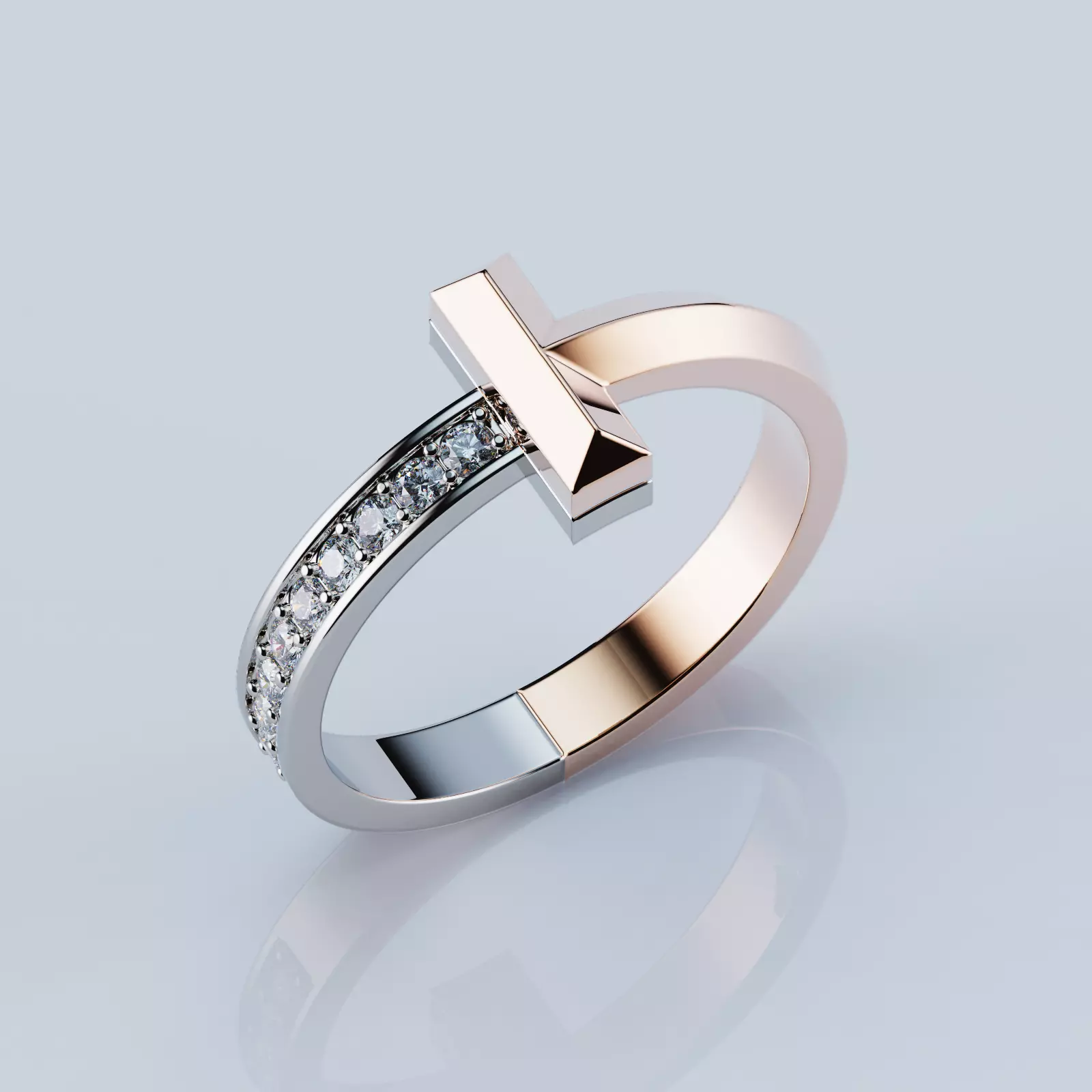 T One ring style 3D print model_0