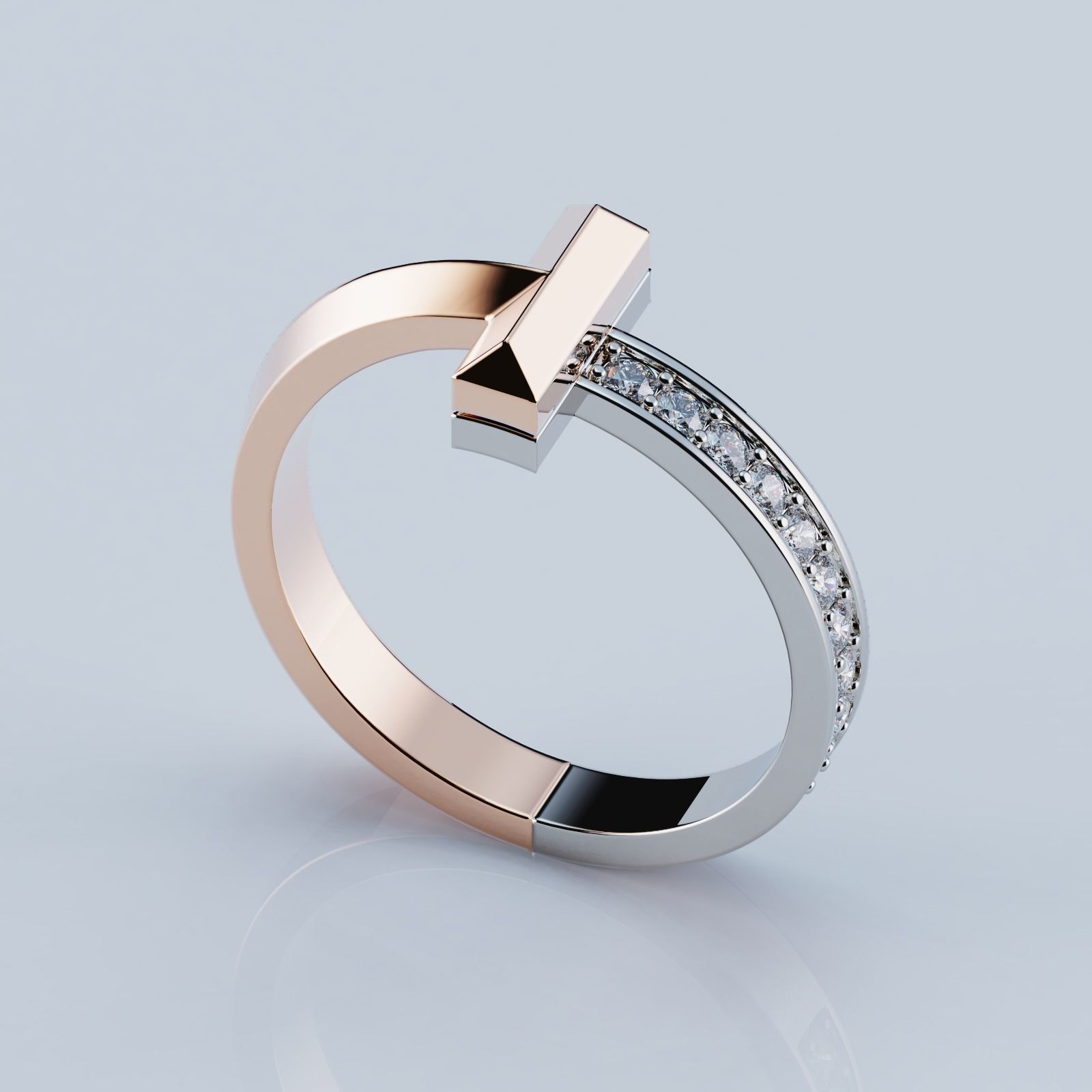 T One ring style 3D print model_1