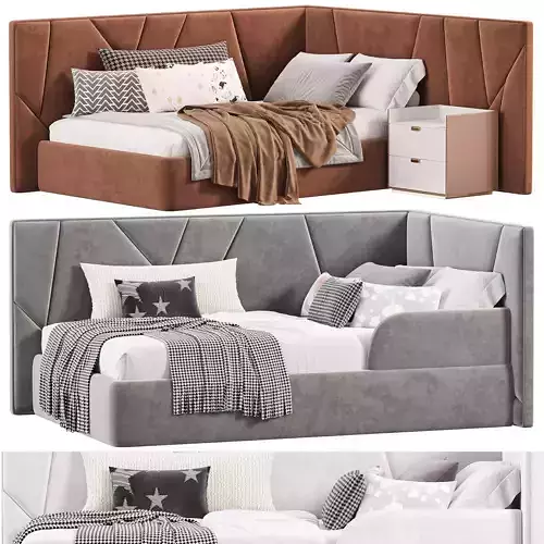 Corner bed Deimos kids by sensorsleep