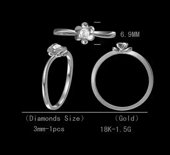 round diamond flower  ring