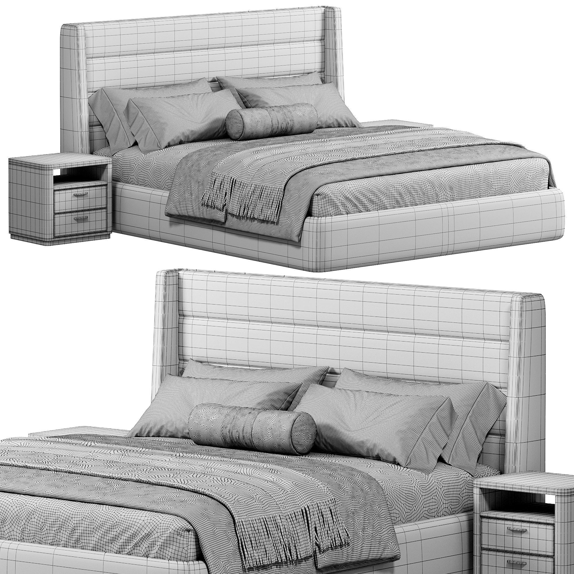 Emmit Bed King Quarry by Highfashionhome 3D model_4