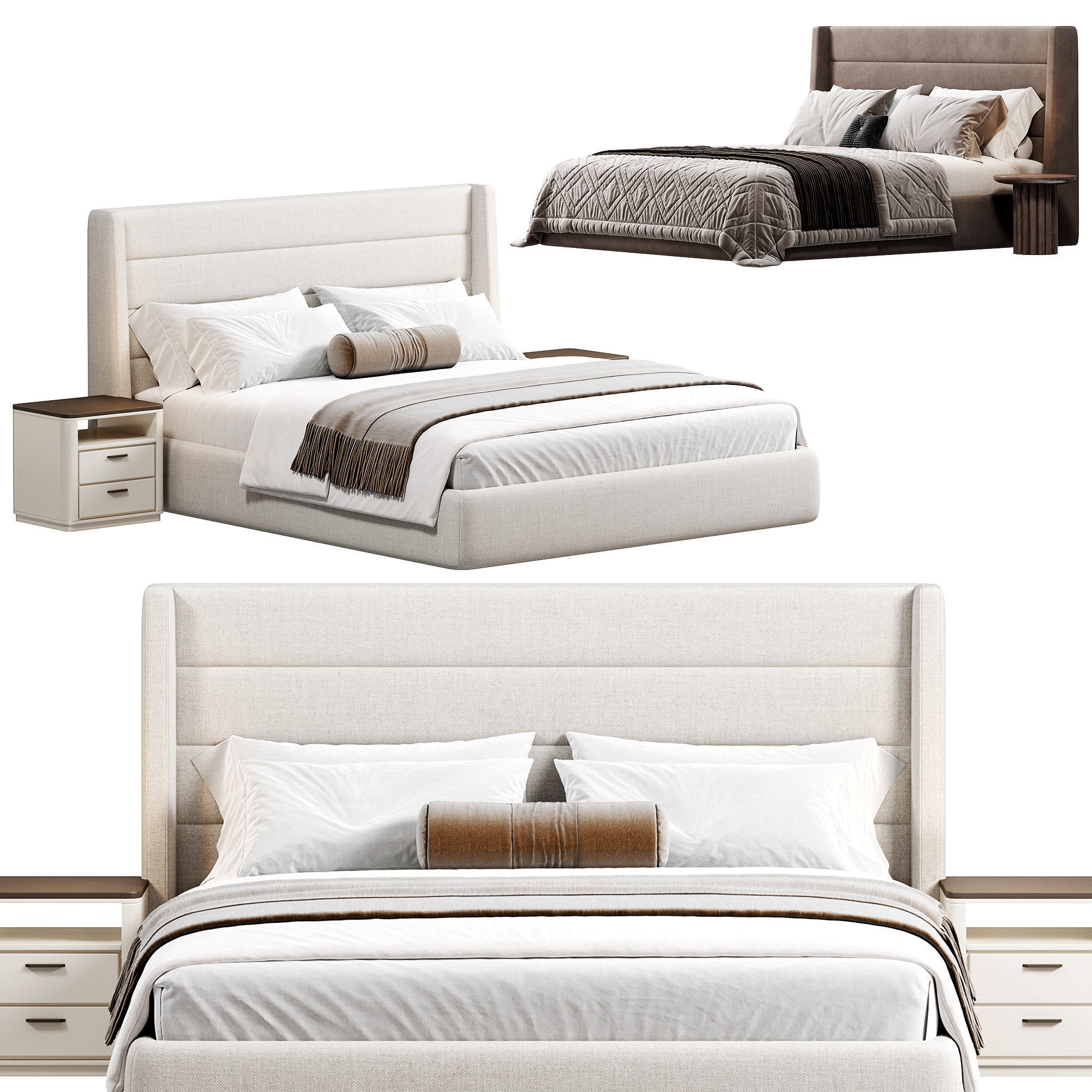 Emmit Bed King Quarry by Highfashionhome 3D model_2