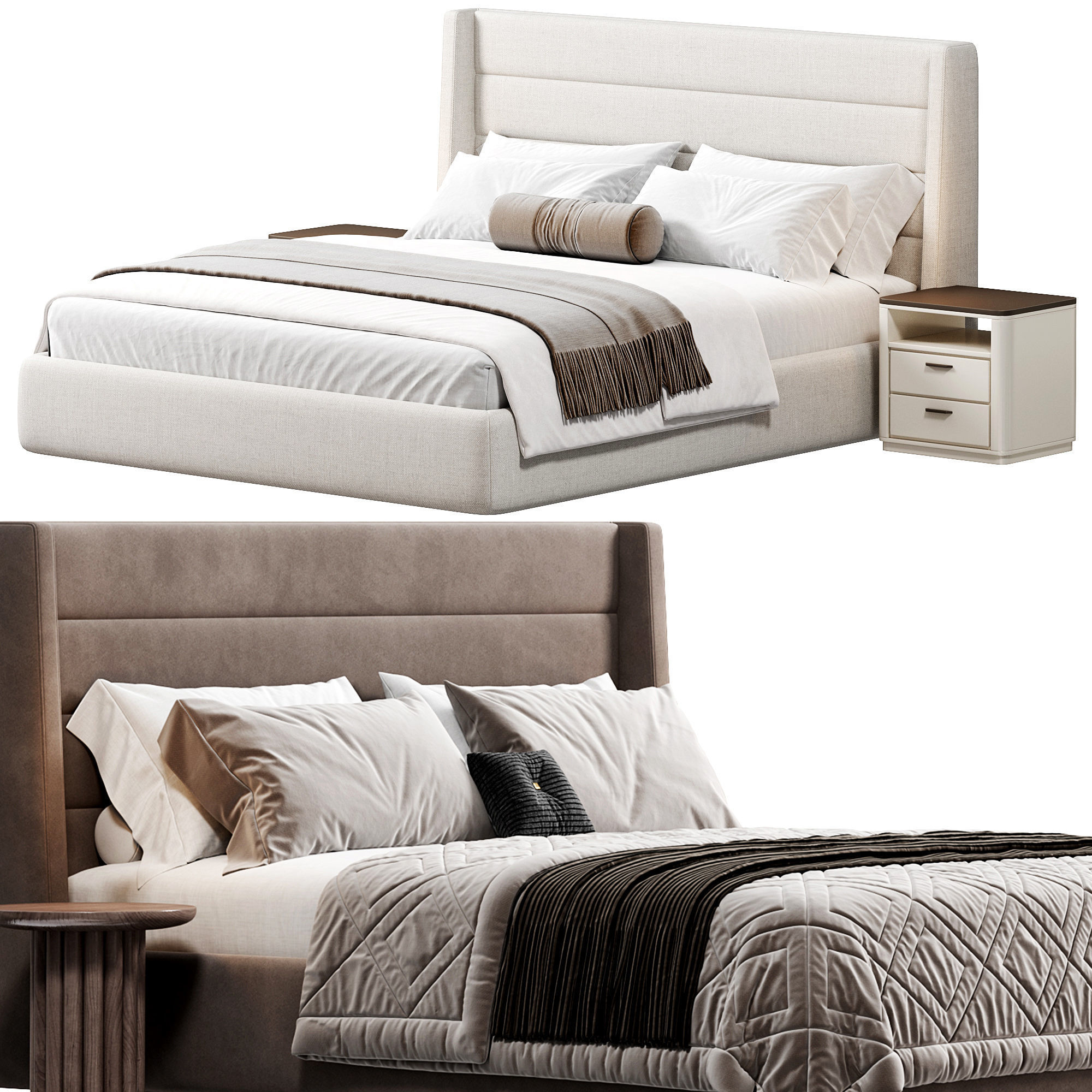Emmit Bed King Quarry by Highfashionhome 3D model_1