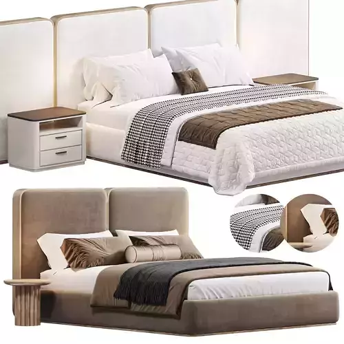 GEM UPHOLSTERED KING QUEEN BED by adrianahoyos 3D model