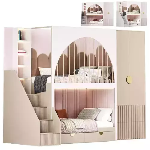 Girls room Childrens locker Bed