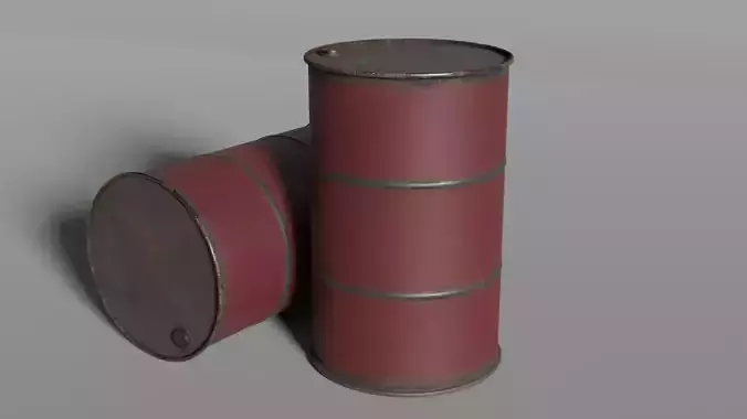Oil Drum Low-poly 3D model