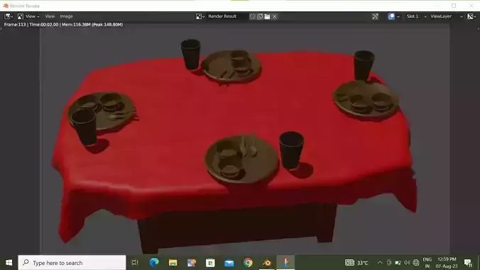 Diner table with utensil set 