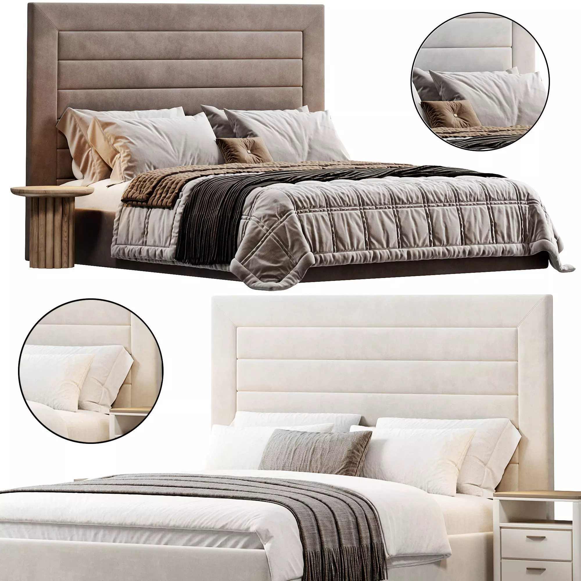 Jessica Bed by matras korona 3D model_0