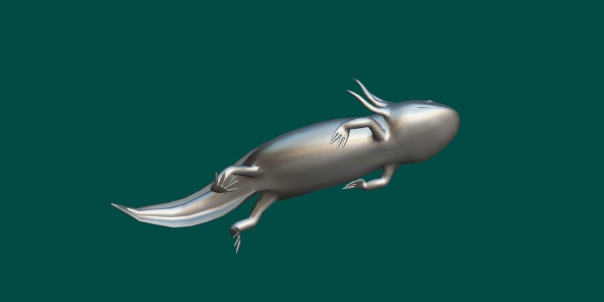 Axolotl Low-poly 3D model_3