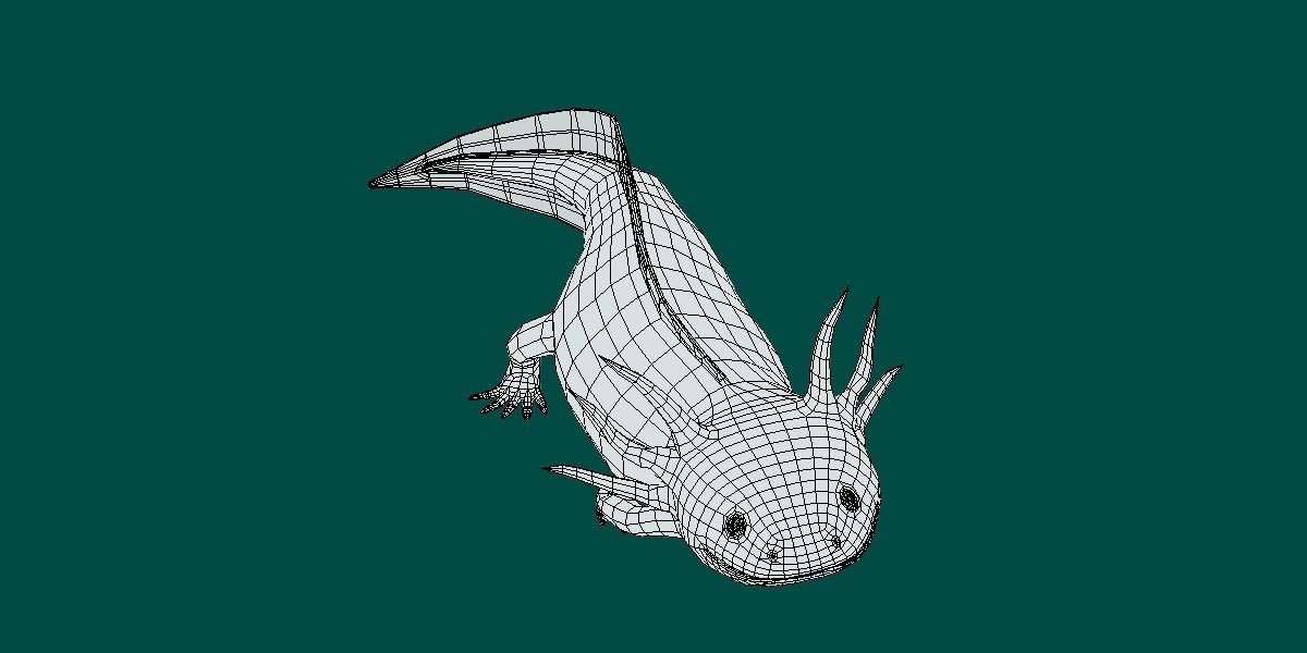 Axolotl Low-poly 3D model_5