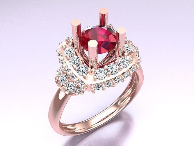Diamond Ring - Womens Rings - N195 3D print model