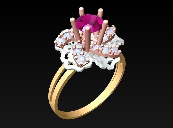 Diamond Ring - Womens Rings - N2111 3D print model