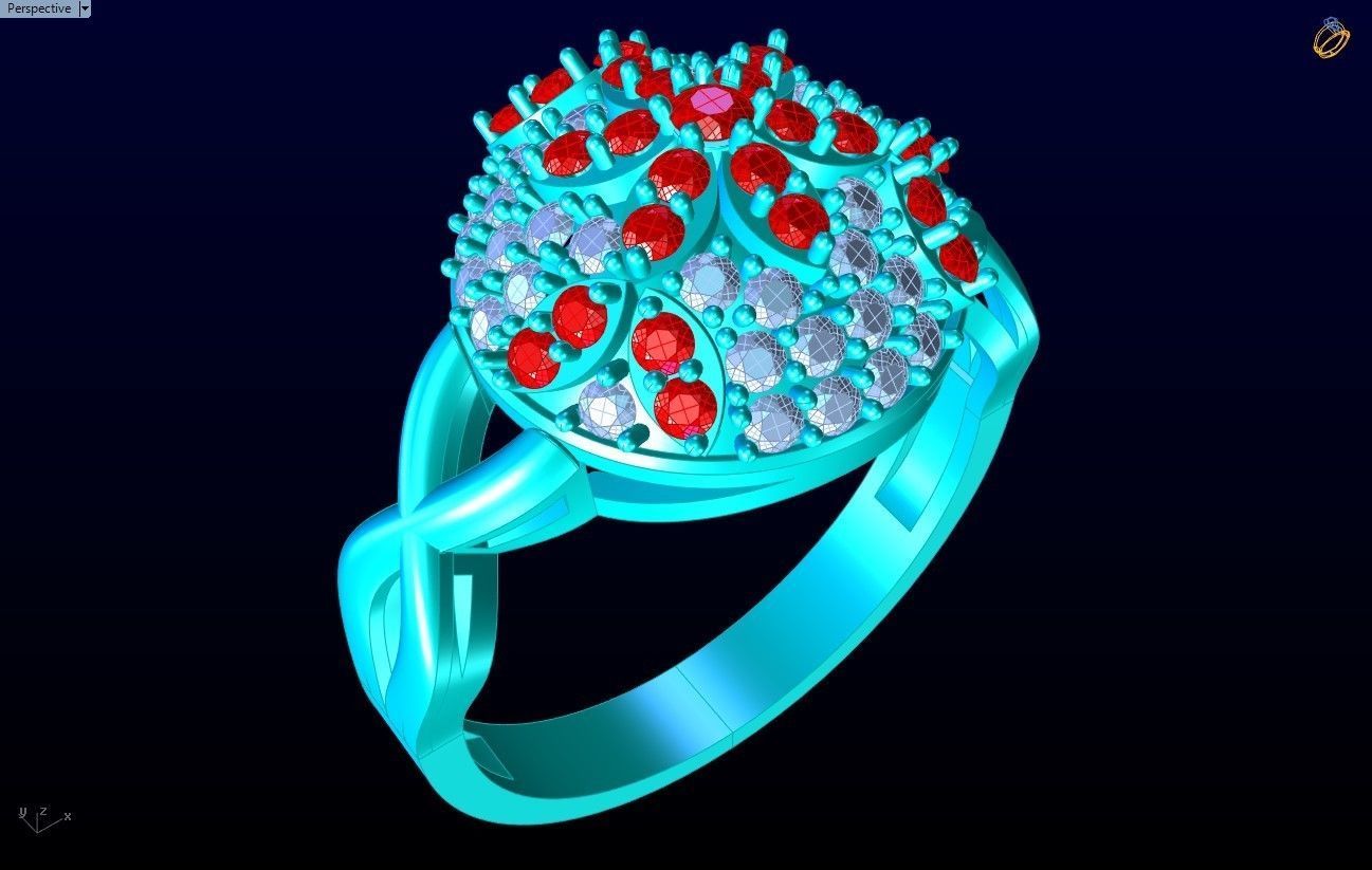 Diamond Ring - Womens Rings - N2337 3D print model_9