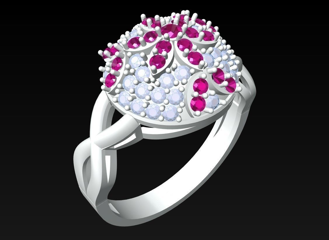 Diamond Ring - Womens Rings - N2337 3D print model_3