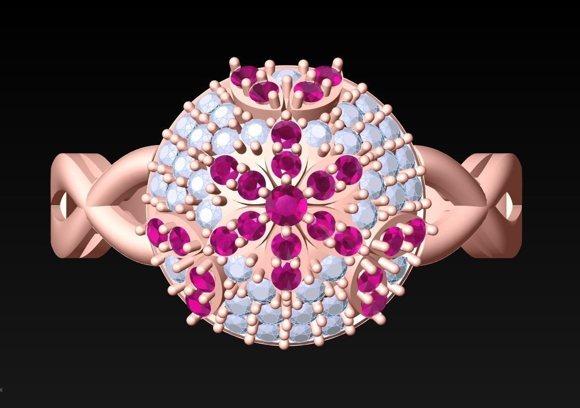 Diamond Ring - Womens Rings - N2337 3D print model_4