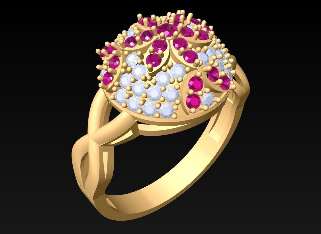 Diamond Ring - Womens Rings - N2337 3D print model_2