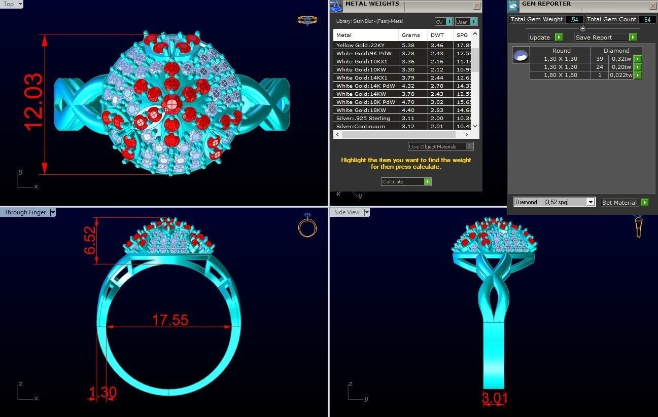 Diamond Ring - Womens Rings - N2337 3D print model_8
