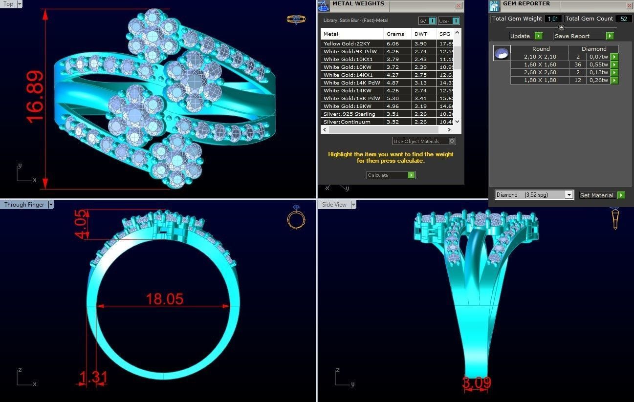 Diamond Ring - Womens Rings - N2355 3D print model_8