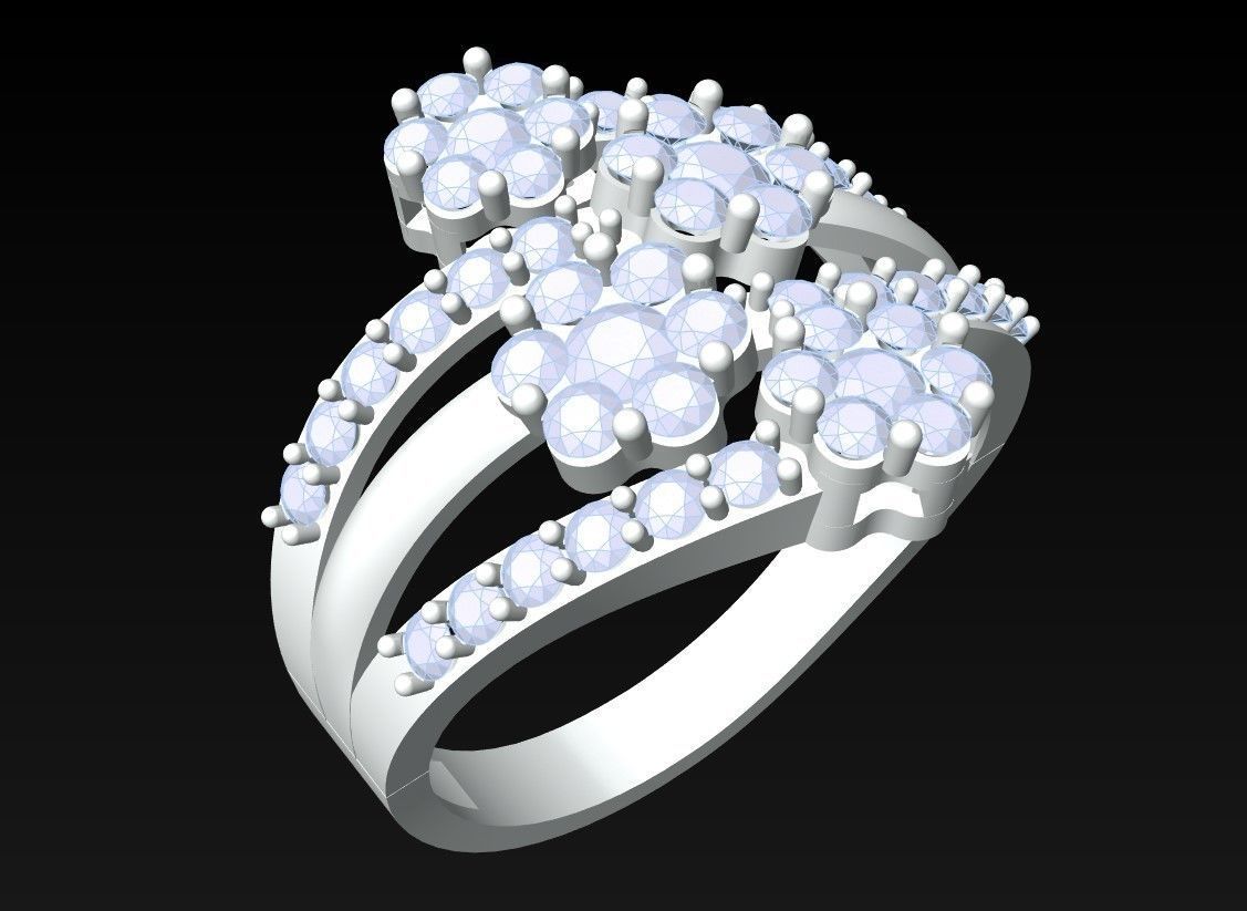 Diamond Ring - Womens Rings - N2355 3D print model_3