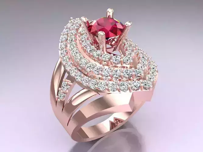 Diamond Ring - Womens Rings - N2358 3D print model