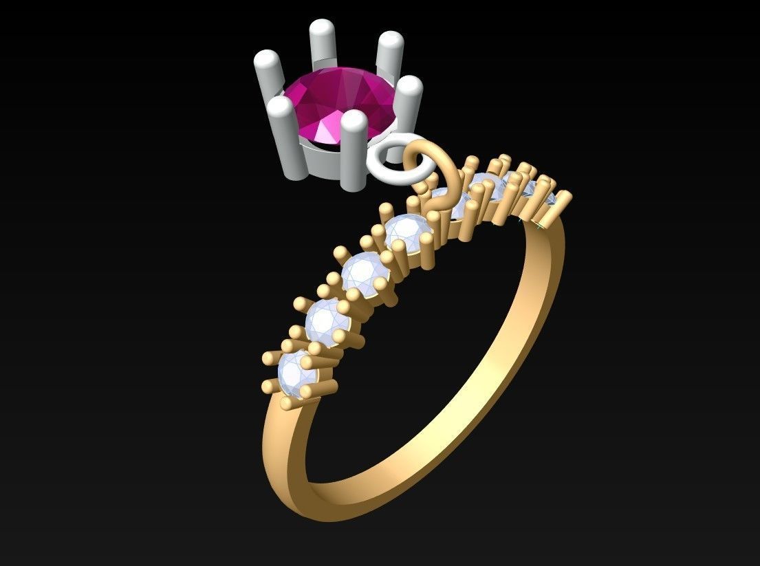 Diamond Ring - Womens Rings - N283 3D print model_2