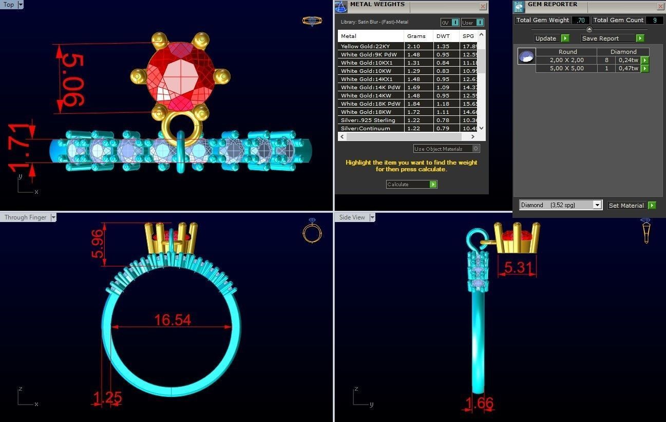 Diamond Ring - Womens Rings - N283 3D print model_8